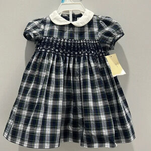 Polo Ralph Lauren Baby Girl's 2-Piece Plaid Puff-Sleeve Dress & Bloomers Set 9M